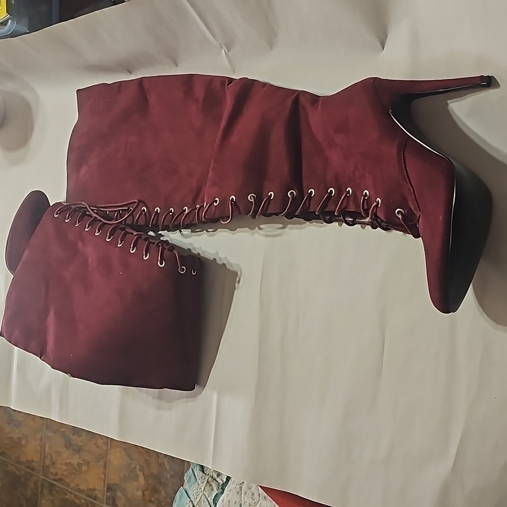 JustFab Over the Knee Laced Boots NWOT